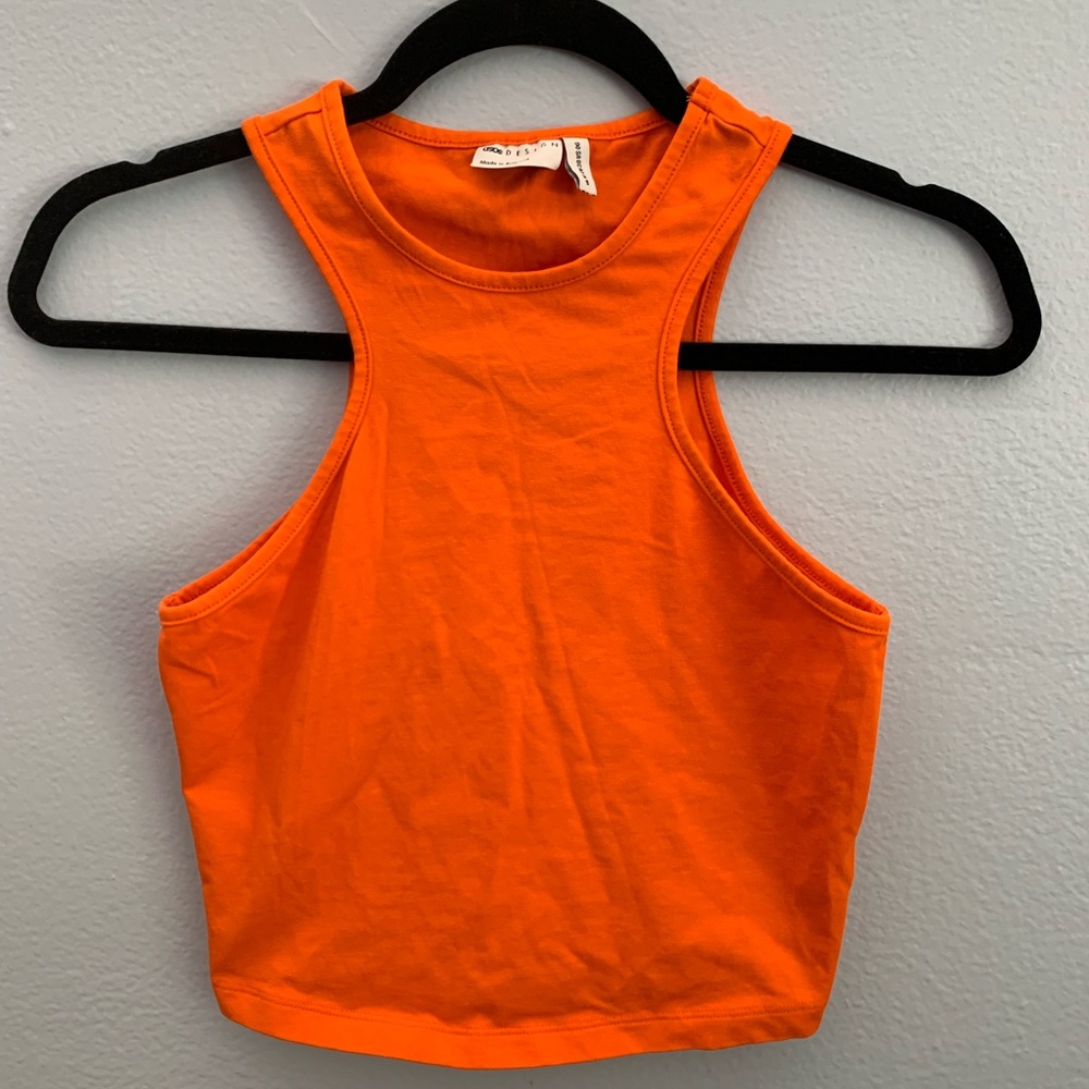 Bright Orange Cropped Asos Tank Top